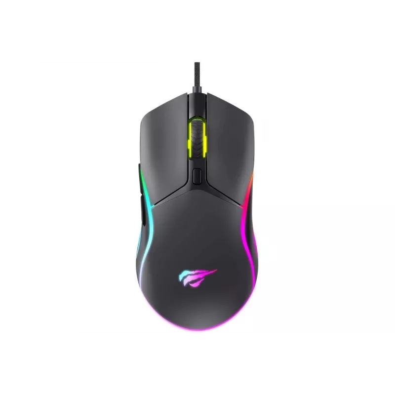 Rato gaming Havit MS1038 preto ambidestro USB 8000 DPI 7 botões