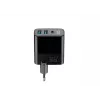 Carregador HAVIT UCLE001 EU GaN três portas 30 W preto — carregador USB compacto com 3 ligações