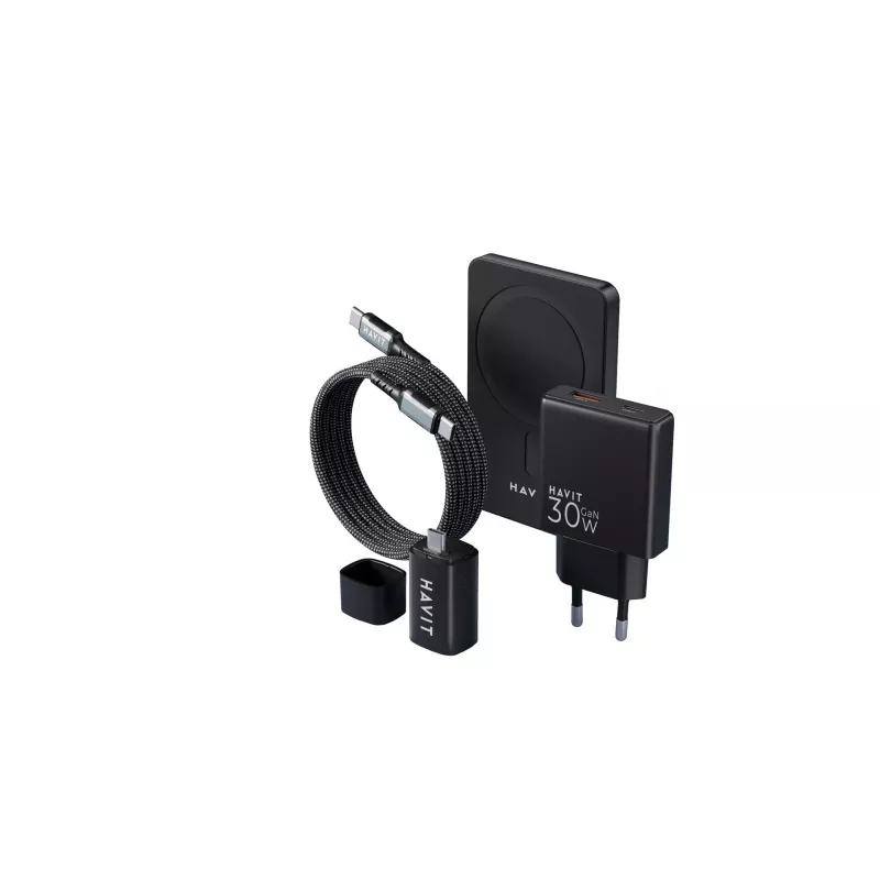 Conjunto de carregamento HAVIT 2024 conjunto de oferta EU – conjunto de carregamento multifunções para dispositivos portáteis