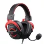 Headset Havit H2002E Pro com fios gaming preto vermelho