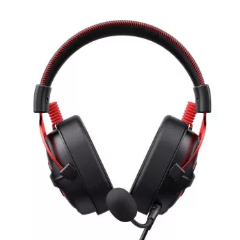 Headset Havit H2002E Pro com fios gaming preto vermelho