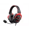 Headset Havit H2002E Pro com fios gaming preto vermelho