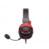Headset Havit H2002E Pro com fios gaming preto vermelho