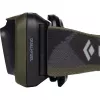 Black Diamond Spot 400 preto, lanterna de cabeça com faixa de cabeça cor de oliva