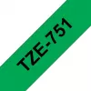 Brother TZe 751 - fita laminada - preto sobre verde - rolo (2,4 cm x 8 m) - 1 rolo(s) - para P-Touch PT-2420, 2430, 2450, 2460, 2470, 2480, 2700, 2