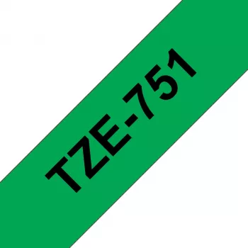 Brother TZe 751 - fita laminada - preto sobre verde - rolo (2,4 cm x 8 m) - 1 rolo(s) - para P-Touch PT-2420, 2430, 2450, 2460, 2470, 2480, 2700, 2