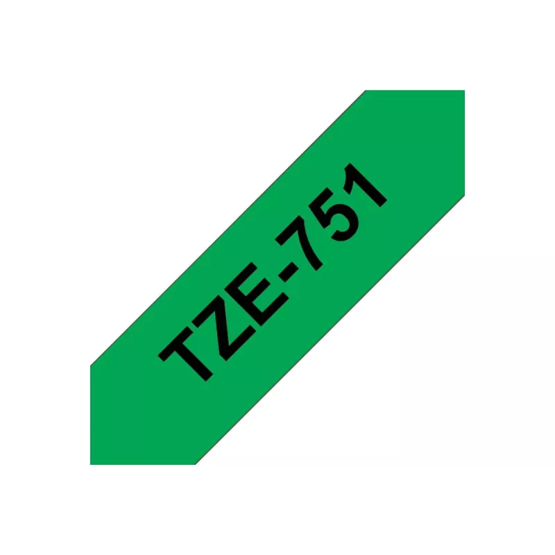 Brother TZe 751 - fita laminada - preto sobre verde - rolo (2,4 cm x 8 m) - 1 rolo(s) - para P-Touch PT-2420, 2430, 2450, 2460, 2470, 2480, 2700, 2