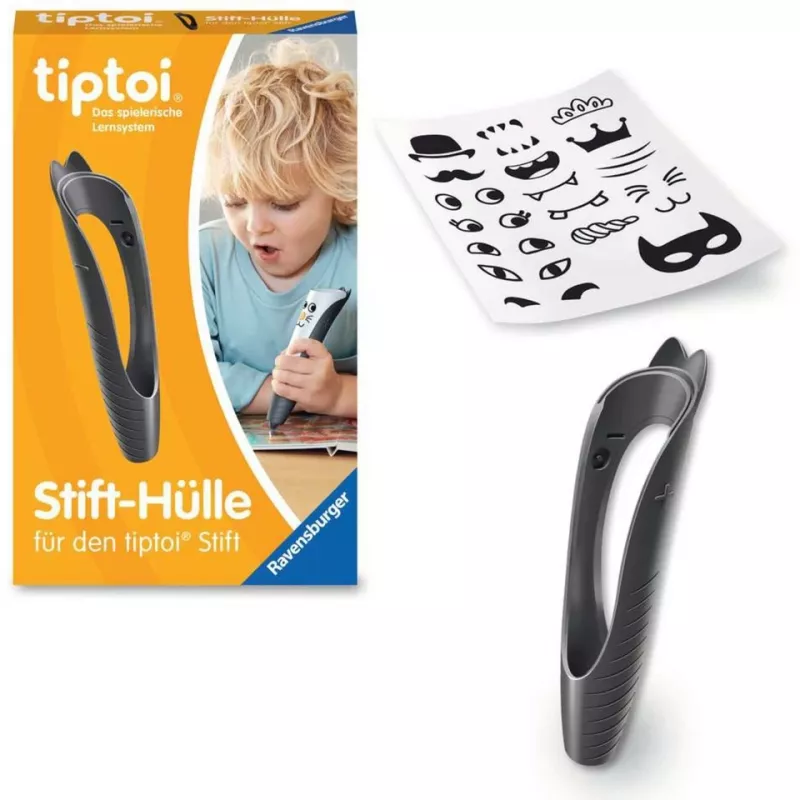 tiptoi pin-Case para trocar em preto, capa de proteção preta