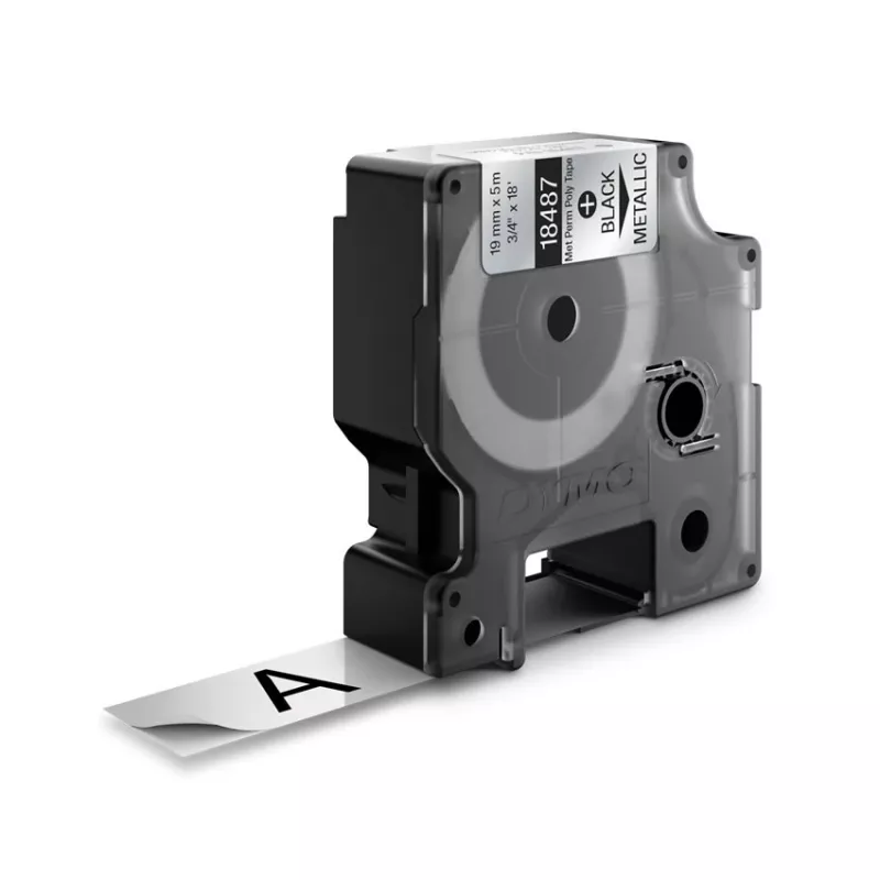 DYMO 19 mm RHINO poliéster permanente - preto sobre cinzento - poliéster - D1 - Bélgica - caixa (S0718200)