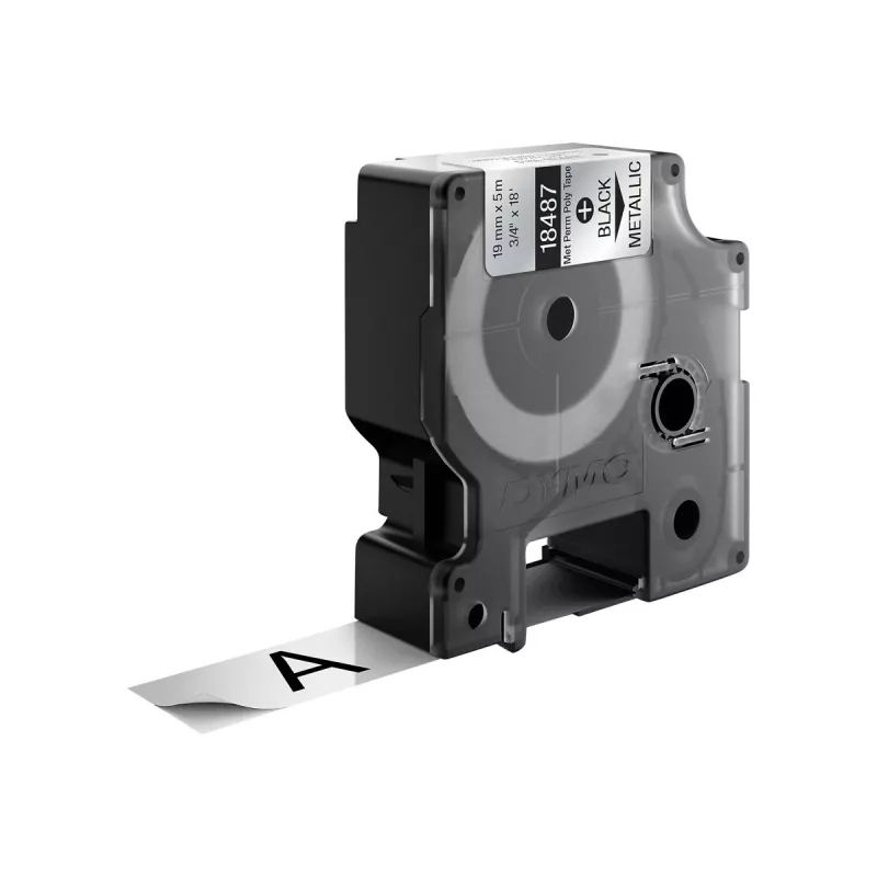 DYMO 19 mm RHINO poliéster permanente - preto sobre cinzento - poliéster - D1 - Bélgica - caixa (S0718200)