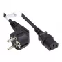 Cabo de alimentação ficha de contacto de proteção tipo E+F (CEE 7/7, angular) para C13 (reta), preto, 1,00 mm², 5 m, Good Connections® (P0130-S050)