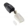 Alcasa Good Connections ficha de rede RJ45 - Cat. 6A / 500 MHz - conjunto económico de 50 - BLINDADO - para cabo bruto Cat.7 - Cat. 6A - cabo Cat.6 - 50µ banhado a ouro