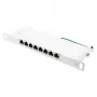 Patch panel 25,40cm (10) Cat. 6, 8 portas, 0,5 U, STP blindado, abertura sem ferramentas, branco puro (RAL9010), Good (GC-N0125)