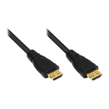 Cabo HDMI® de alta velocidade com Ethernet, 4K*2K, fichas banhadas a ouro 24K e contactos de cobre incl. proteção de bloqueio, OFC, preto, 10m, Good Connections (