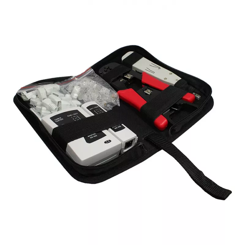 Good Connections Kit universal de ferramentas de rede 6 em 1 - incl. 20x fichas RJ45/proteções anti-dobra