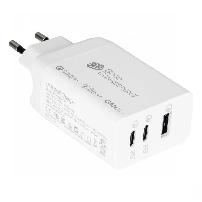 Alcasa PCA-W007W Carregador para dispositivos móveis universal branco AC carregador rápido para interiores (PCA-W007W)
