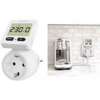 LogiLink Medidor de consumo energético ecrã rotativo 180° branco