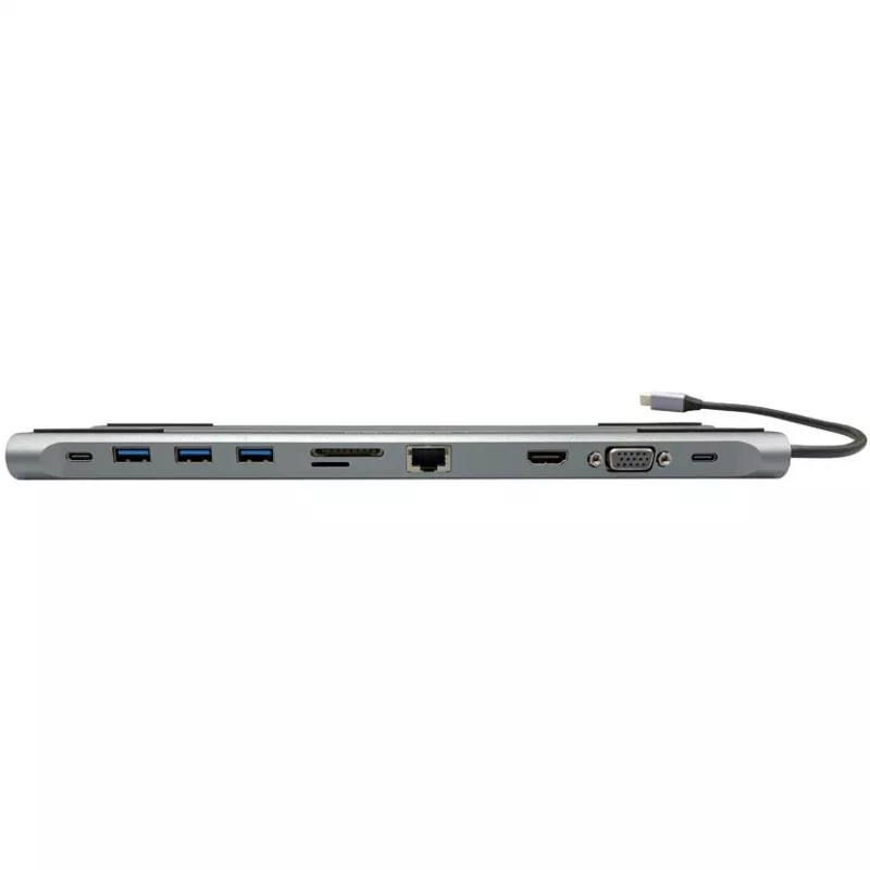 LC-Power LC-HUB-C-MULTI-8 USB-C para 3xUSB-A/2xUSB-C/HDMI/VGA/MicroSD/SD/RJ45/áudio