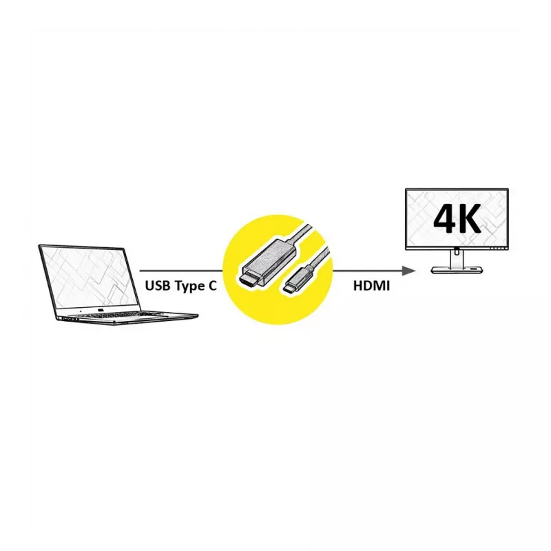 11.99.5841, 2 m, HDMI Type-A standard, USB Type-C, ficha, ficha, reto