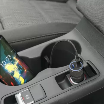 4smarts Rapid+ - Carregador de automóvel - 27 Watt - 3 A - QC 3.0, PD - 2 portas de saída (USB, USB-C de 24 pinos)