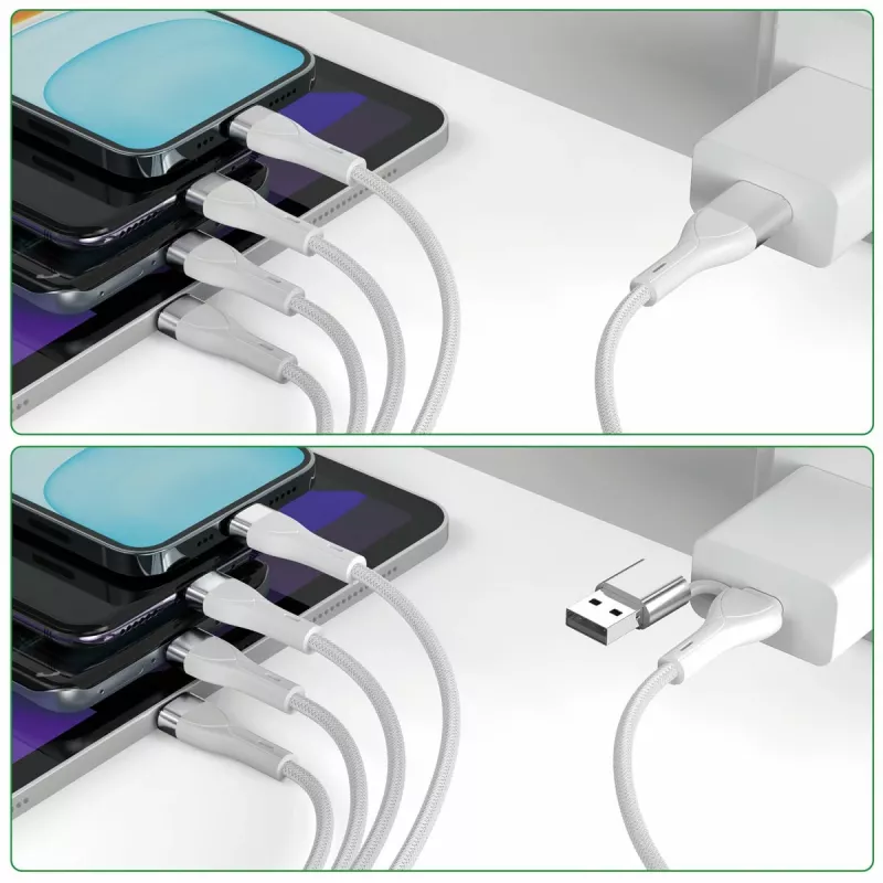 4smarts 541024 Cabo USB 1,2 m USB A/USB C USB C/Micro USB-A/Lightning branco (541024)