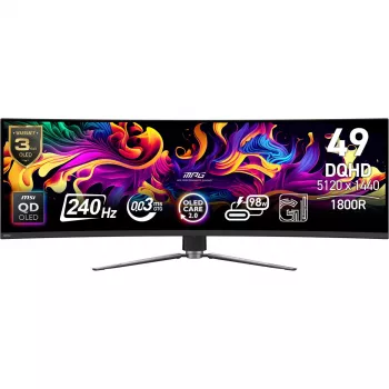 Monitor MSI MPG 491CQPXDE 49 polegadas Dual QHD QD-OLED 5120 x 1440