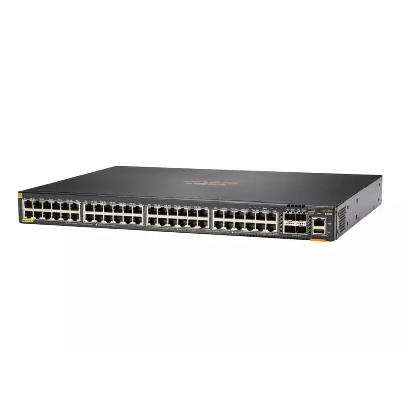 HPE Aruba 6300F - Switch - L3 - gerido - 48 x 10/100/1000 (PoE+) + 4 x 50 Gigabit Ethernet SFP56 - montagem em rack - PoE+ - conforme TAA