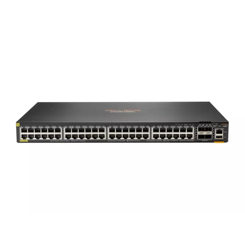 HPE Aruba 6300F - Switch - L3 - gerido - 48 x 10/100/1000 (PoE+) + 4 x 50 Gigabit Ethernet SFP56 - montagem em rack - PoE+ - conforme TAA