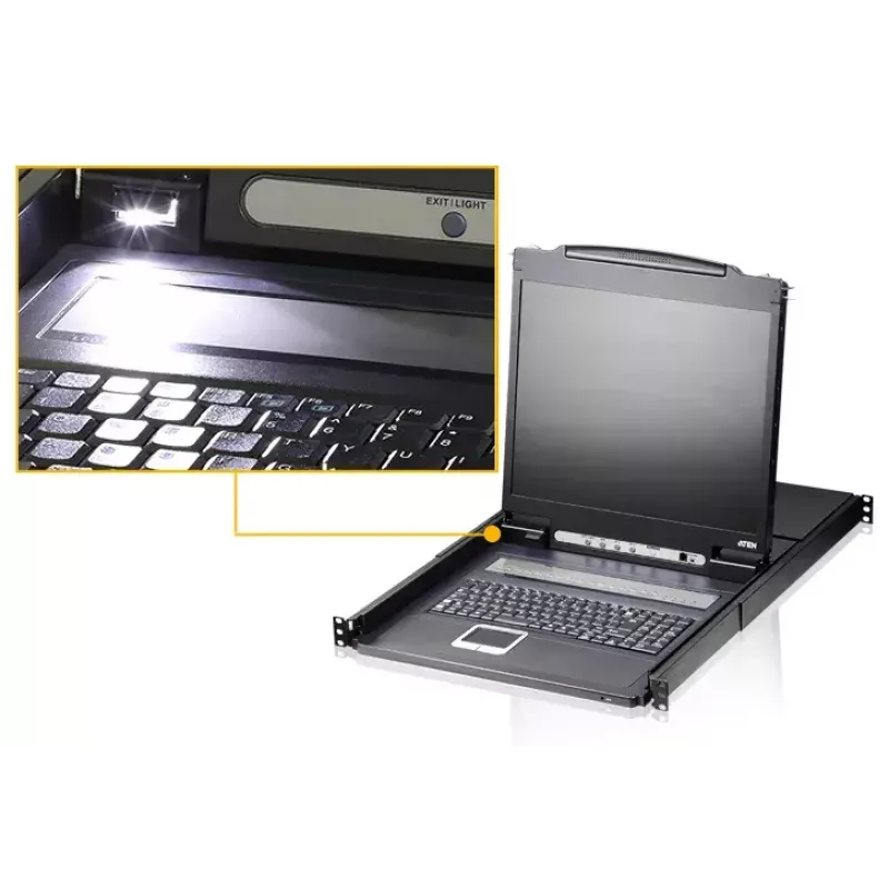 Comutador KVM ATEN CL1308N Montagem em rack preto