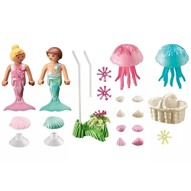 Conjunto de figuras Princess Magic 71504 Crianças sereia com alforrecas