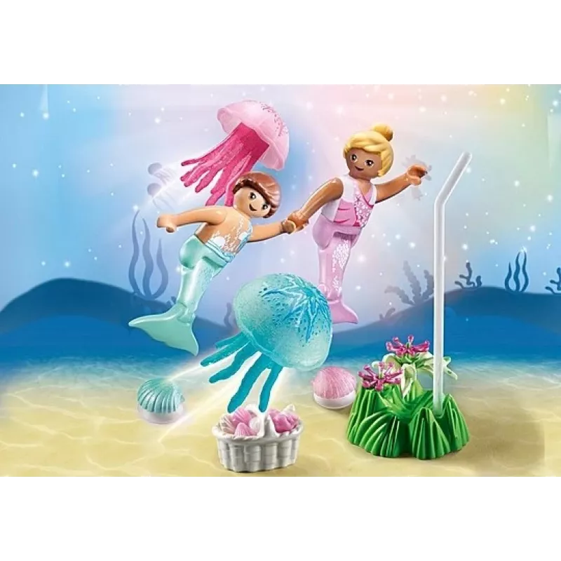 Conjunto de figuras Princess Magic 71504 Crianças sereia com alforrecas