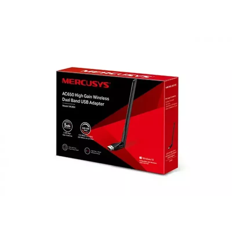 Mercusys AC650 Adaptador USB sem fios dual-band de alto ganho
