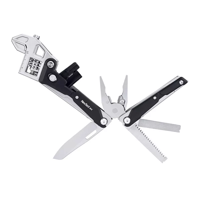 Multiferramenta chave inglesa ajustável Nextool NE20362A — caixa de alumínio, 11 ferramentas, 207 mm aberta, 153 mm fechada, 313 g
