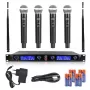 DNA WM4 Vocal Set - Conjunto (microfone sem fios, 4x emissores de mão, sistema de som UHF)