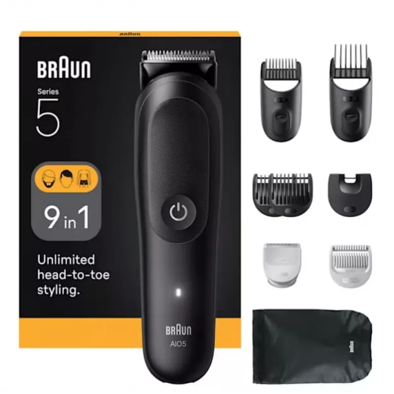 Aparador de barba Braun AIO5540 preto iões de lítio 120 min