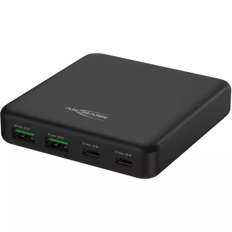 Carregador USB de secretária DC465PD (preto, 65 Watt, PD, Quick Charge 3.0)
