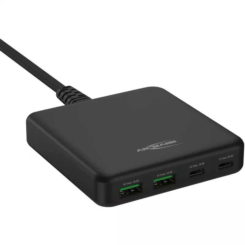 Carregador USB de secretária DC465PD (preto, 65 Watt, PD, Quick Charge 3.0)