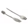 Delock 82244, 0,3 m, USB A, USB A, USB 2.0, 0,48 Gbit/s, transparente