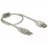 Delock 82244, 0,3 m, USB A, USB A, USB 2.0, 0,48 Gbit/s, transparente