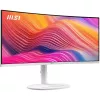 Monitor curvo VA-LCD MSI Modern MD342CQPWDE de 34 polegadas 3440×1440 UWQHD 21:9, 4 ms, 300 cd/m², hub USB, altifalantes, VESA, altura ajustável — branco