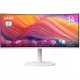 Monitor curvo VA-LCD MSI Modern MD342CQPWDE de 34 polegadas 3440×1440 UWQHD 21:9, 4 ms, 300 cd/m², hub USB, altifalantes, VESA, altura ajustável — branco