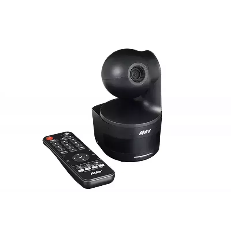 Câmara de conferência AVerMedia DL10 — 2 MP Full HD 1920×1080 @60fps, campo de visão de 90°, zoom ótico 3x / digital 2x, preto, base de suporte