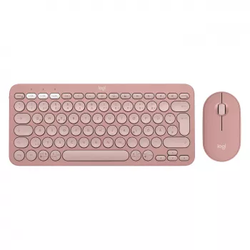 Logitech Pebble 2 Combo teclado rato incluindo Universal RF Wireless + Bluetooth QWERTZ alemão rosa (920-012205)