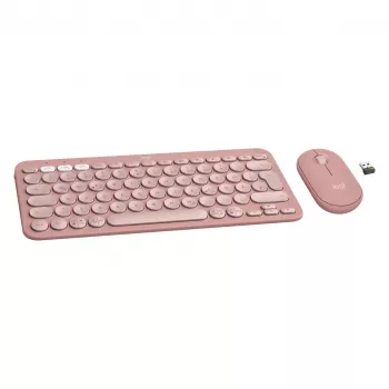 Logitech Pebble 2 Combo teclado rato incluindo Universal RF Wireless + Bluetooth QWERTZ alemão rosa (920-012205)