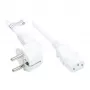 Cabo de alimentação ficha Schuko tipo E+F (CEE 7/7, angular) para C13 (reta), branco, 1,00 mm², 2,5 m, Good Connections® (P0130-W025)