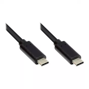 Cabo de carregamento e dados USB 3.1 (Gen.1), ficha USB-C™ em ambas as extremidades, CU, preto, 1m, Good Connections® (GC-M0113)