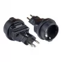 Adaptador de alimentação ficha de rede Swiss (SEV1011, direita) para tomada Schuko tipo F, SEV, preto, Good Connections® (PA-6002S)