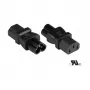 Adaptador de alimentação ficha de aparelho IEC C6 (direita) para conector fêmea de aparelho IEC C13 (direito), UL, preto, Good Connections® (PA-0630S)