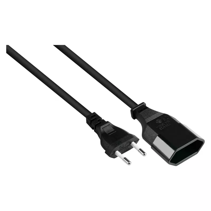 Extensão Euro ficha Euro tipo C (direita) para conector fêmea Euro (direito), preto, 0,75 mm², 1 m, Good (P0300-S010)