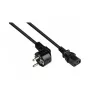 Cabo de alimentação ficha Schuko tipo E+F (CEE 7/7, angular) para C13 (reta), preto, 1,50 mm², 7,5 (P0130-S075)